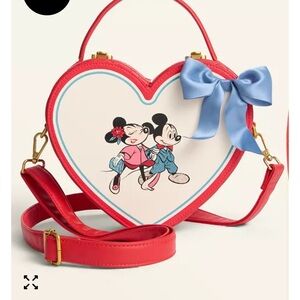 Loungefly Heart-Shaped Crossbody Bag - Red and Blue